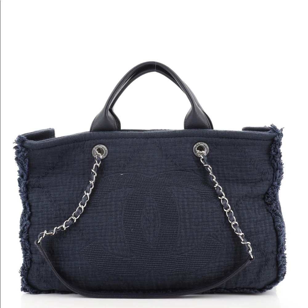 Chanel Double Face Tote 2019 Navy Large